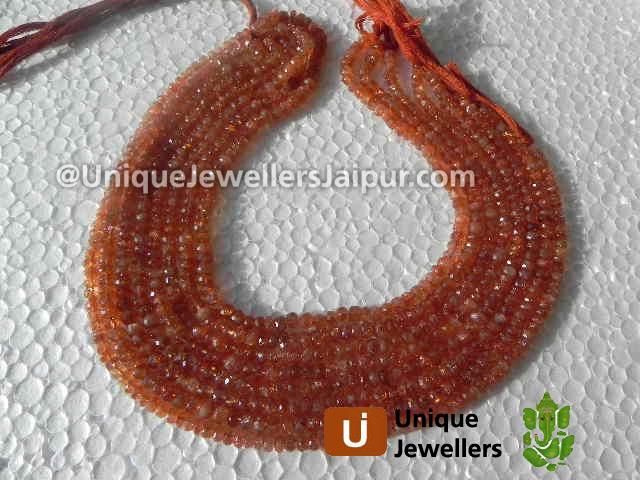 Sunstone Faceted Roundelle Beads